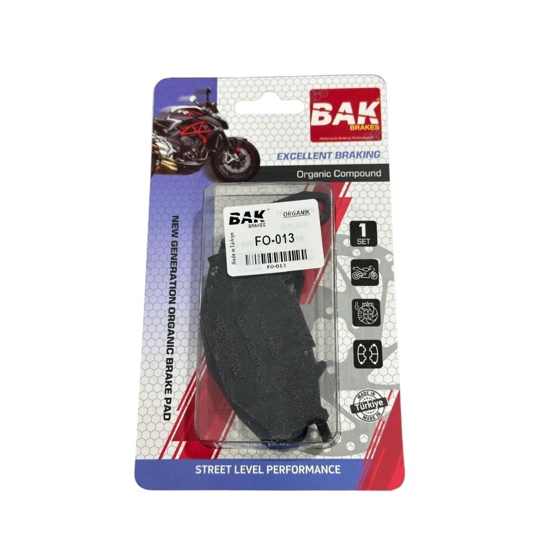 DİSK FREN BALATA ÖN ORGANİK BAK YAMAHA XMAX 250, YBR 125, IRONMAX 125, MT-25 (2015–2022), YZF R25 (2014–2022)