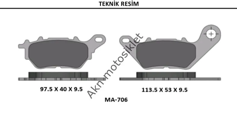 YARI SİNTER  X MAX 125 250 300 2017-2018 ARKA BALATA ZRX 200 UYUMLU