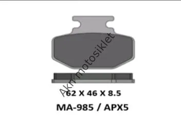 YARI SİNTER RKS WİLD CAT 125 GRAGE 202 ARORA MAX T150 VOLTA APX5 ÖN DİSK BALATA