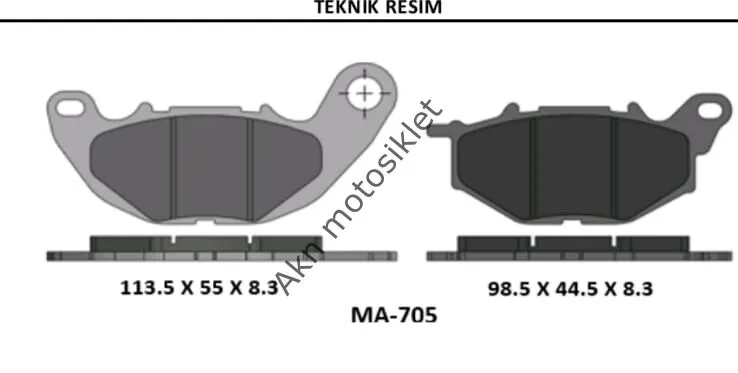 YARI SİNTER X MAX 125-250-300 ÖN DİSK BALATA