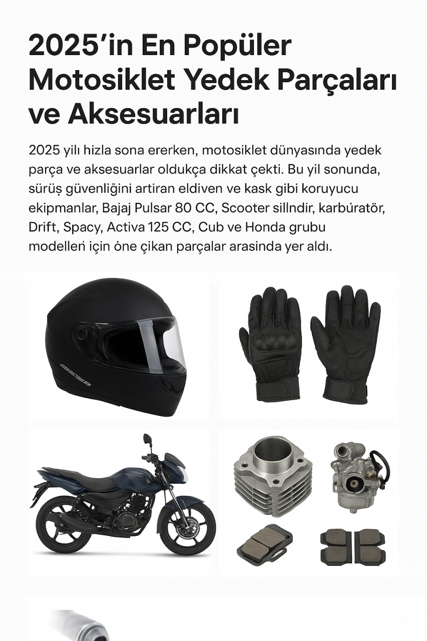 2025’in En Popüler Motosiklet Yedek Parçaları ve Aksesuarları