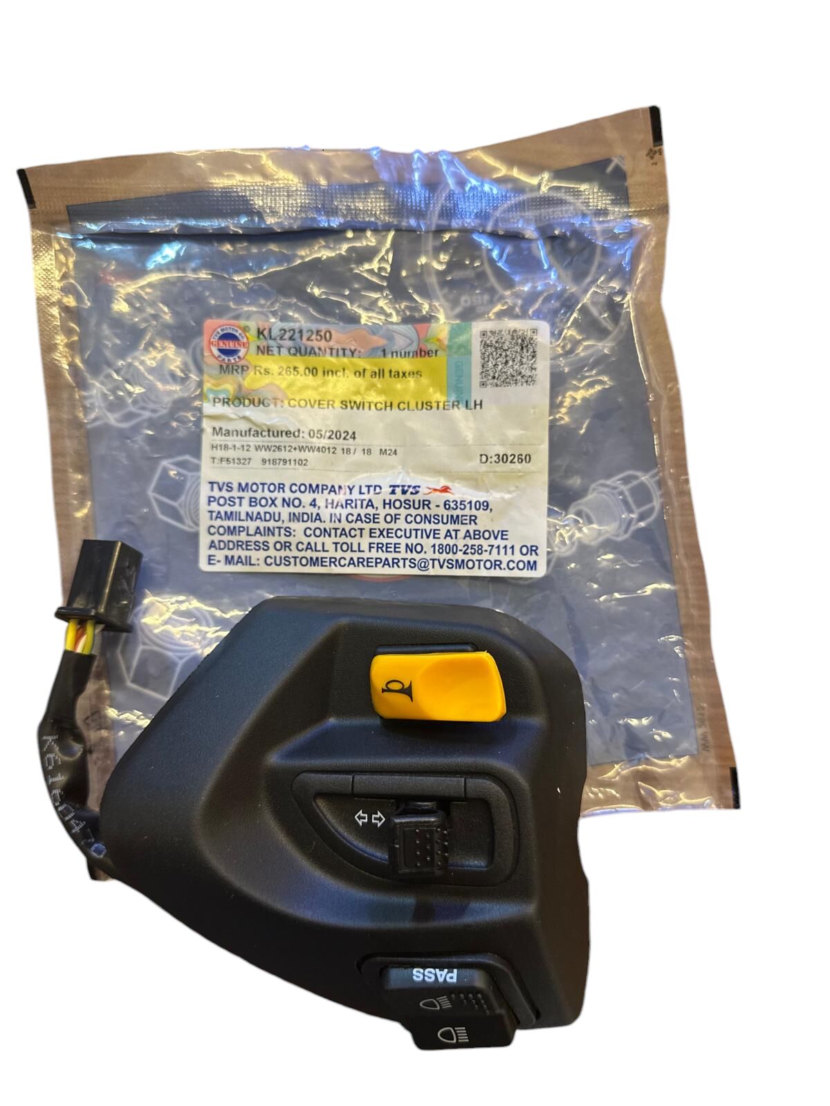 KUMANDA DÜĞME SOL KOMPLE KL221250 [TVS] JUPITER 125