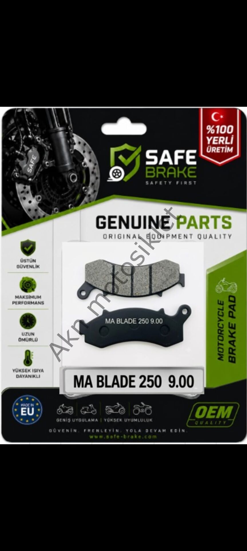 YARI SİNTER ARKA DİSK BALATA  RKS BLADE 250 350 21/24