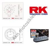 Honda Cbr 250R 2014-2018 O-Ringli Zincir Dişli Set RK Chain Japan