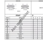 YARI SİNTER RKS GRACE 202 MONDİAL MTC 250 TVS MOTOLÜX 125 CC 250 CC MODELLERE UYUMLUDUR  ÖN VE ARKA OLARAK KULLANILIR