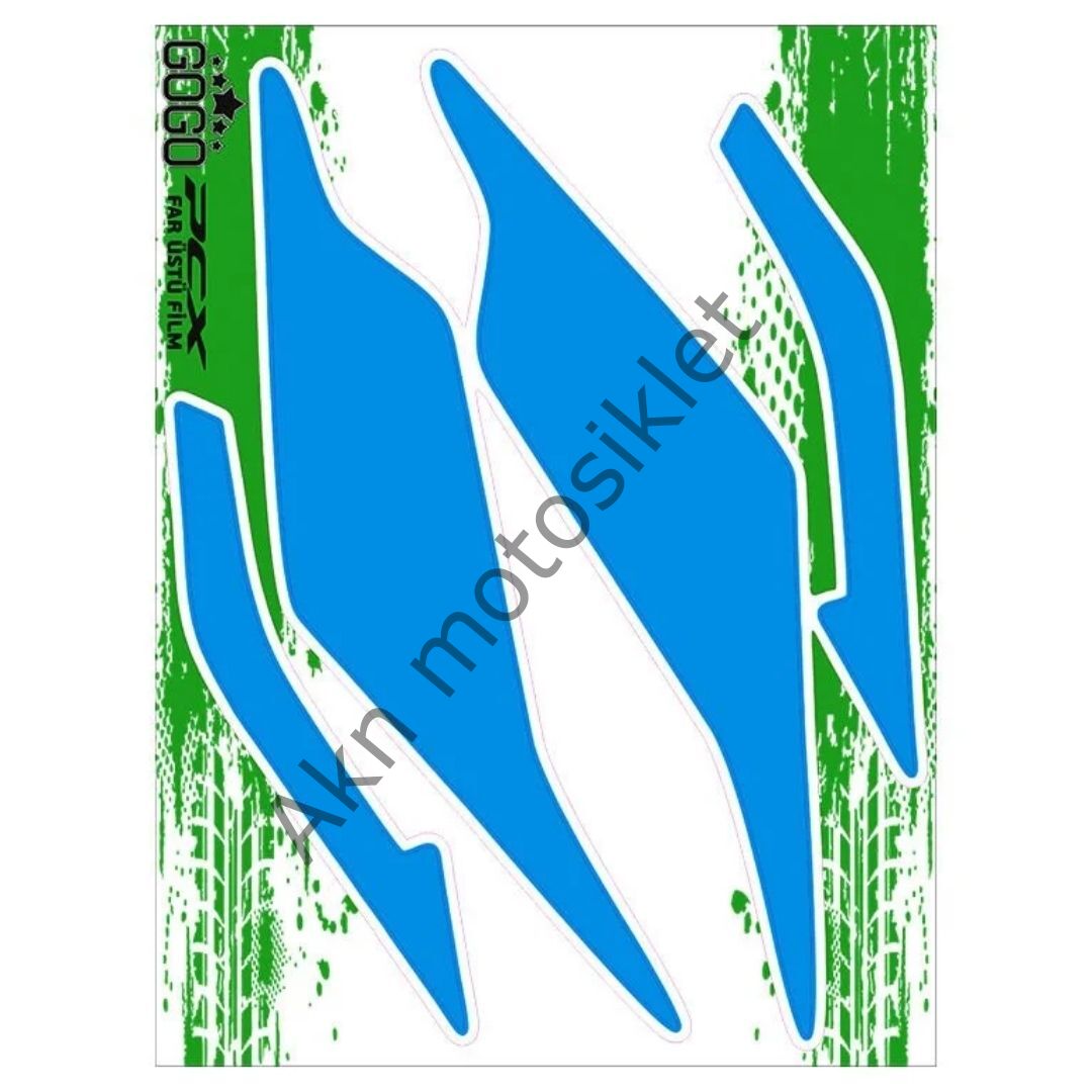 Honda Pcx 2021-2024 Uyumlu Geniş Far Üstü Film Mavi