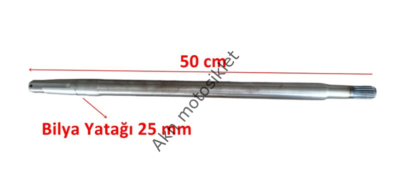 AKS MİLİ E-PİKAP FREZE 18T BOY 50 CM.
