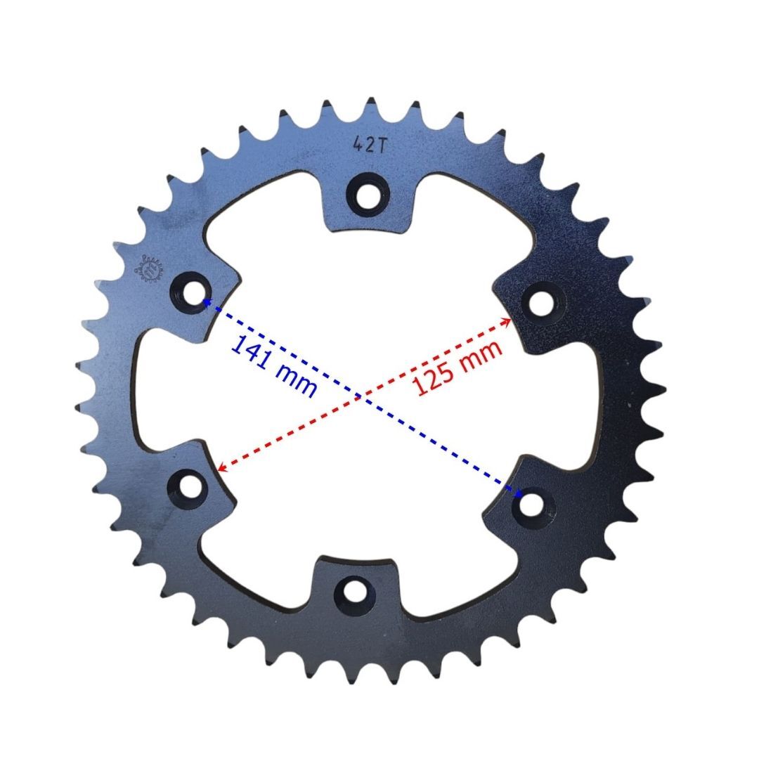 Arka Dişli Standart 520-42T İç 125mm 6 Delikli Cf Moto Sr450, Apachi