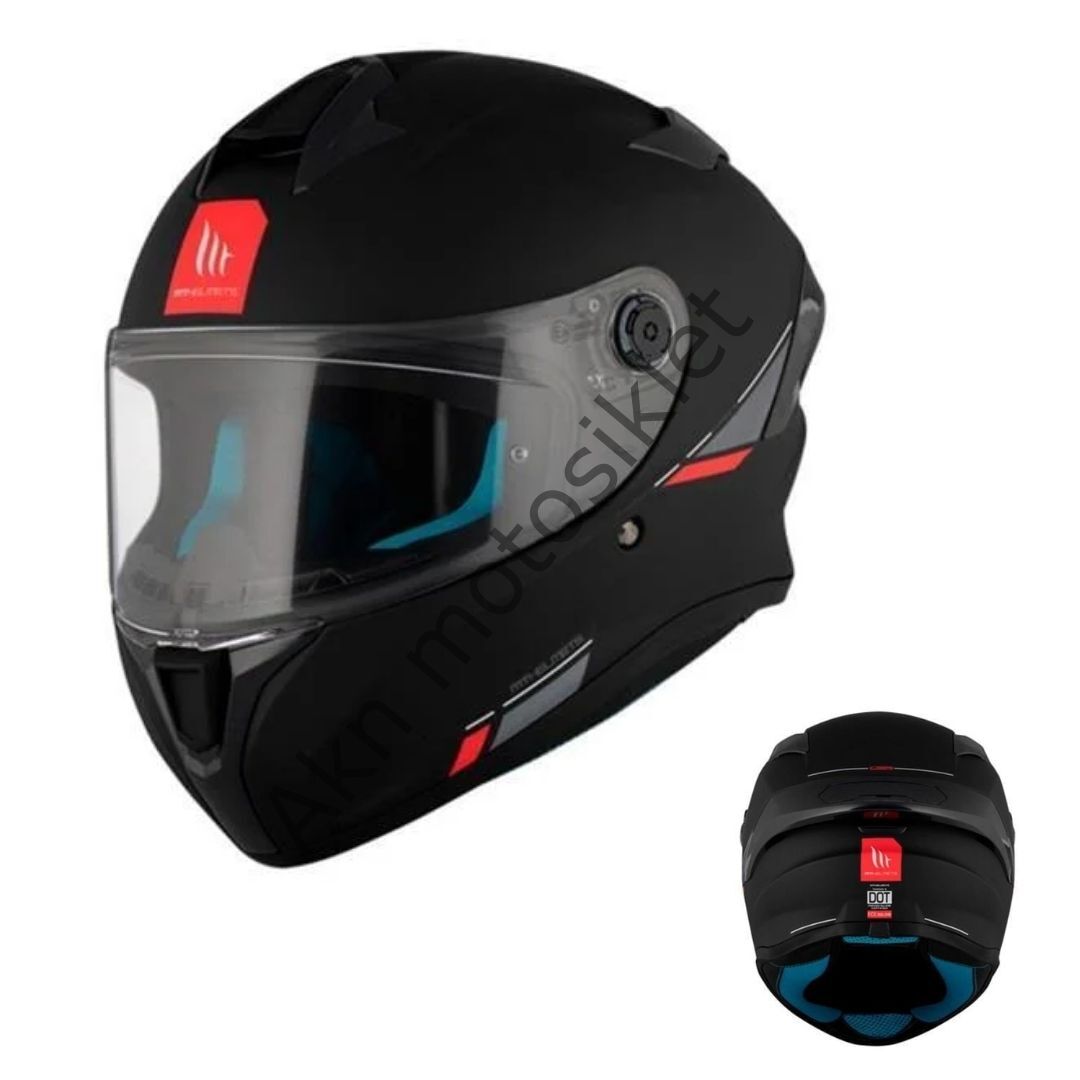 Mt Targo FF106B Full Face Kask Pure A1 Mat Siyah, ECE / DOT Sertifikalı, Polikarbon Kabuk