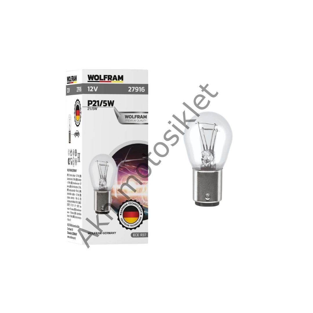 P21W/5 Ampul 1016 12V 21/5W Adet Wolfram