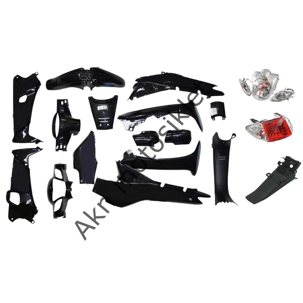 CUB KH 100 KAPORTA SETİ SİYAH (FAR + STOP) DAHİL