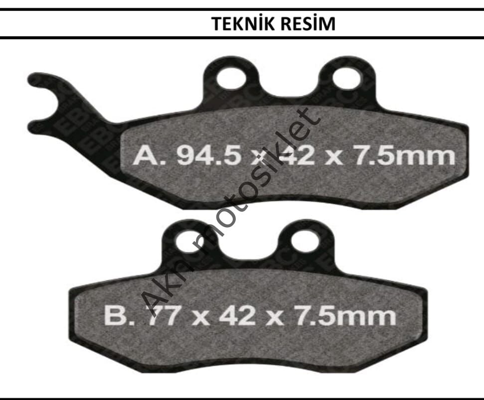 YARI SİNTER ÖN DİSK BALATA XT 125 TZR 50 URBAN 125 SX 50 TX 200 PR3 125 UYUMLU MODEL