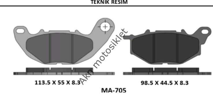 YARI SİNTER X MAX 125-250-300 ÖN DİSK BALATA