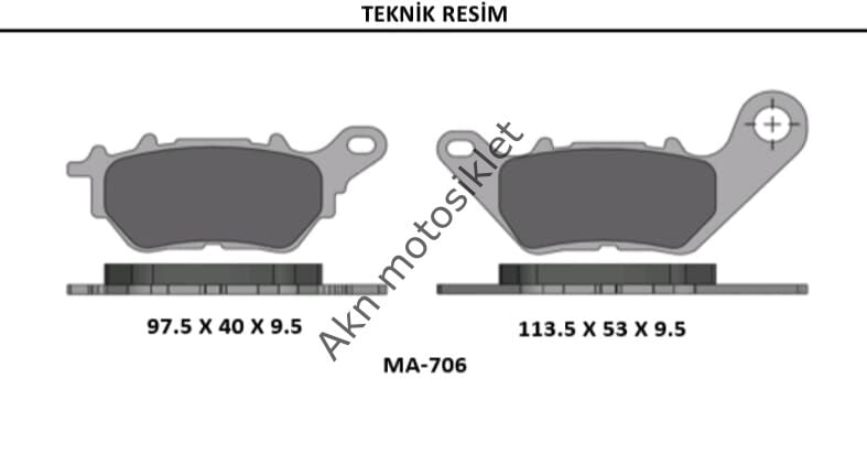YARI SİNTER  X MAX 125 250 300 2017-2018 ARKA BALATA ZRX 200 UYUMLU