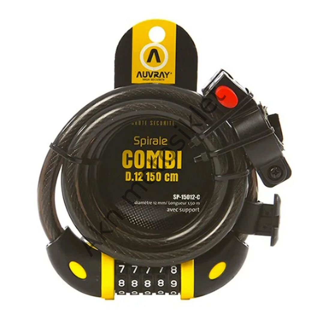 Şifreli Kilit Auvray Spirale City D.15 En 150cm+Support Noir Mat